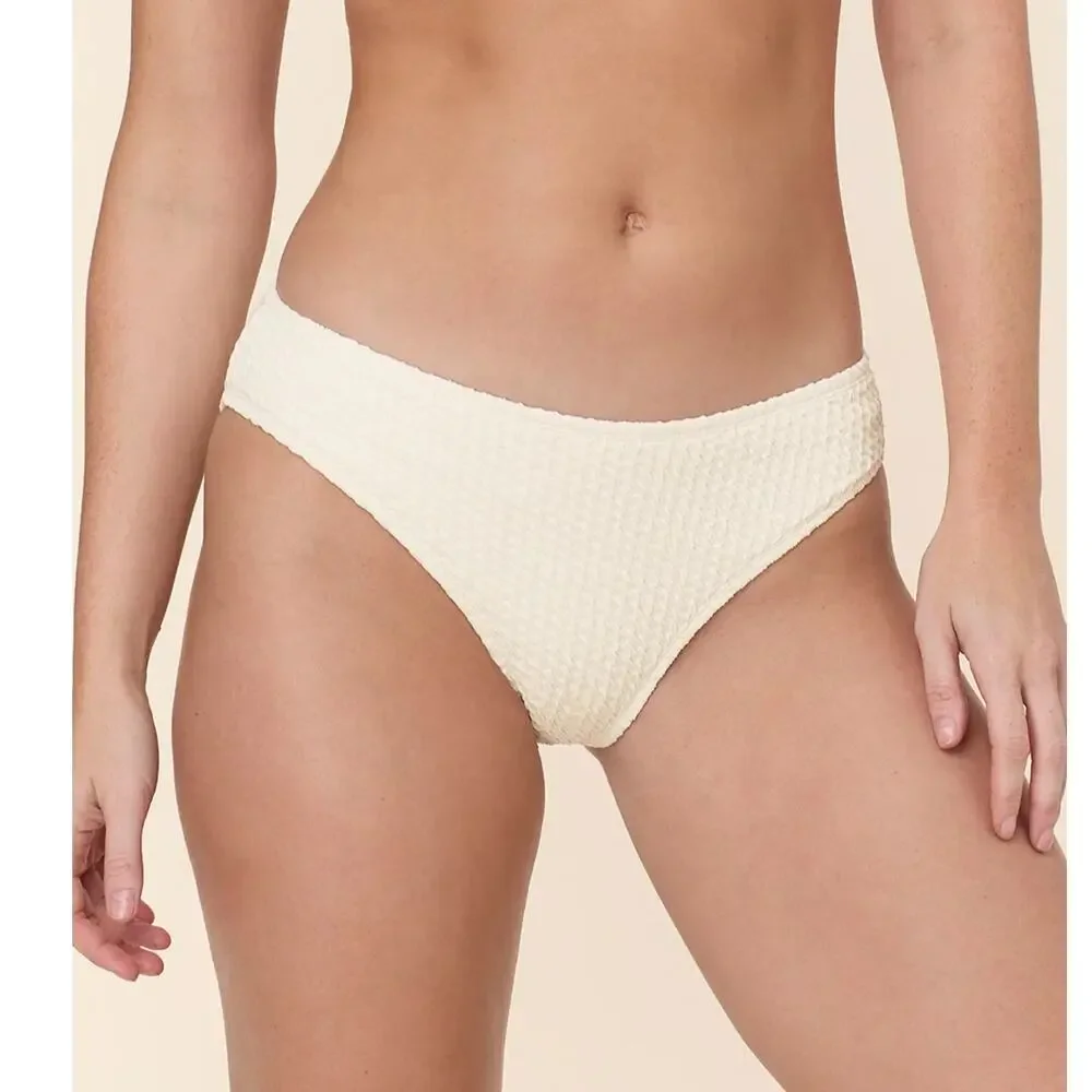 NWT Andie Swim Bikini Bottom Textured Black Size XL Retail $64
